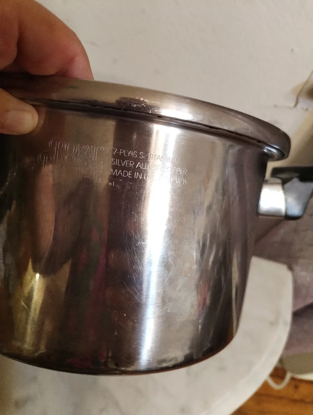 Vintage Royal Prestige 7-Ply Stainless Steel Titanium Silver Alloy Copper Cookwa